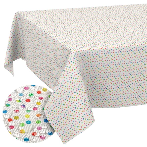 Stoff Tischdecke abwaschbar Tischwäsche Textil Tischtuch Baumwolle Polyester Mimi Outdoor Tischdecke Gartentischdecke – 90x130cm, Schnittkante
