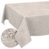 Stoff Tischdecke abwaschbar Tischwäsche Textil Tischtuch Baumwolle Polyester Japondi Beige Outdoor Tischdecke Gartentischdecke – 90x130cm, Schnittkante