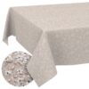 Stoff Tischdecke abwaschbar Tischwäsche Textil Tischtuch Baumwolle Polyester Violen Beige Outdoor Tischdecke Gartentischdecke – 90x130cm, Schnittkante