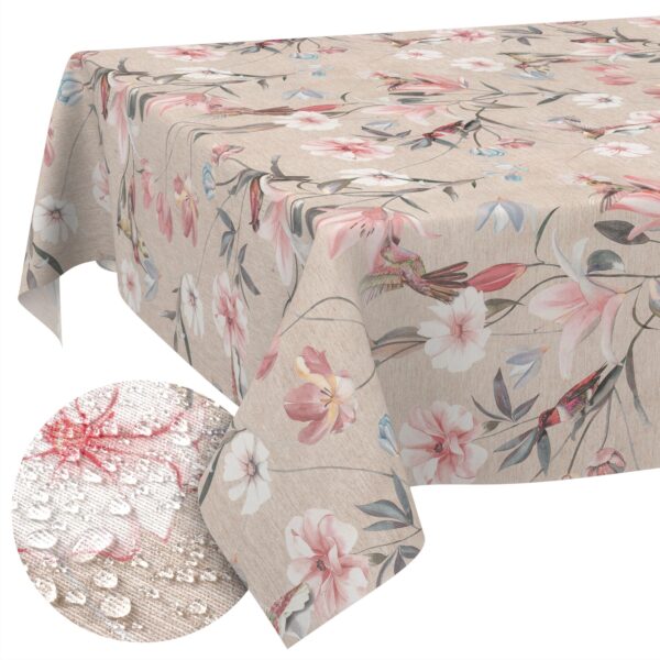Stoff Tischdecke abwaschbar Tischwäsche Textil Tischtuch Baumwolle Polyester Kalibri Outdoor Tischdecke Gartentischdecke – 90x130cm, Schnittkante