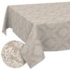 Stoff Tischdecke Tischwäsche Textil Tischtuch Baumwolle Polyester Jacquard Ornamente Meterware Premium Barock Beige Outdoor Tischdecke Gartentischdecke – 90x130cm, Schnittkante