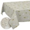 Weihnachtstischdecke Stofftischdecke Tischwäsche abwaschbar Tischtuch Baumwolle Polyester Weihnachtsbaum – 90x130cm, Schnittkante