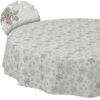 GTGANNA-32_10 Weihnachtstischdecke Stofftischdecke Tischwäsche abwaschbar Tischtuch Baumwolle Polyester Weihnachten Schneeflocken – Rund 120cm, Schnittkante