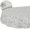 GTGANNA-32_10 Weihnachtstischdecke Stofftischdecke Tischwäsche abwaschbar Tischtuch Baumwolle Polyester Weihnachten Schneeflocken – Oval 240x140cm, Schnittkante