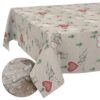 Weihnachtstischdecke Stofftischdecke Tischwäsche abwaschbar Tischtuch Baumwolle Polyester Weihnachten Berge – 90x130cm, Schnittkante