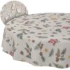 GTGANNA-35_10 Weihnachtstischdecke Stofftischdecke Tischwäsche abwaschbar Tischtuch Baumwolle Polyester Weihnachten Stern – Rund 120cm, Schnittkante