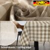 Tischdecke abwaschbar Stofftischdecke Gartentischdecke Textil Tischtuch Tafeldecke Meterware Karo Beige
