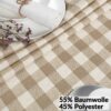 Tischdecke abwaschbar Stofftischdecke Gartentischdecke Textil Tischtuch Tafeldecke Meterware Karo Beige
