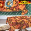 Tischdecke abwaschbar Stofftischdecke Gartentischdecke Textil Tischtuch Tafeldecke Meterware Herbst Ahorn