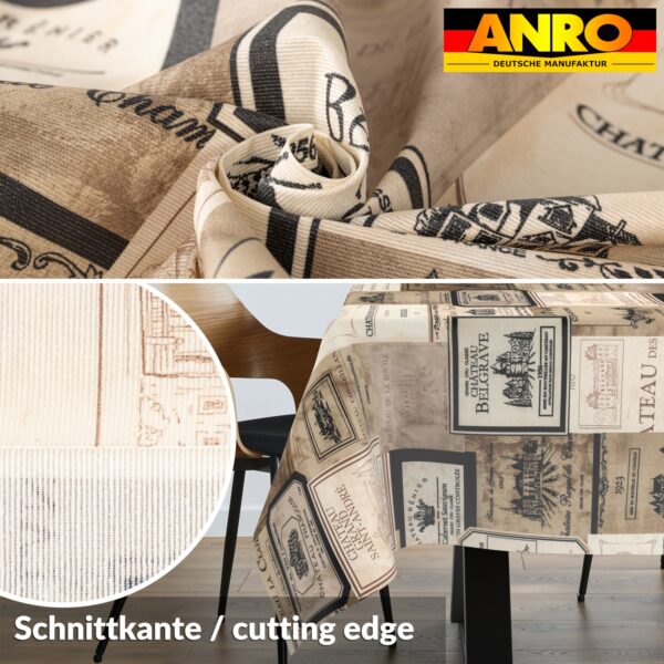 Tischdecke abwaschbar Stofftischdecke Gartentischdecke Textil Tischtuch Tafeldecke Meterware Wein