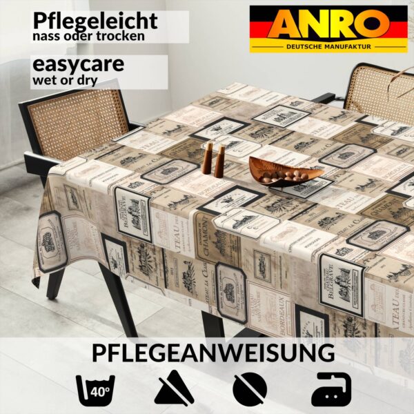 Tischdecke abwaschbar Stofftischdecke Gartentischdecke Textil Tischtuch Tafeldecke Meterware Wein