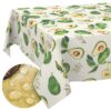 Tischdecke abwaschbar Stofftischdecke Gartentischdecke Textil Tischtuch Tafeldecke Meterware Avocado – 90x130cm, Schnittkante