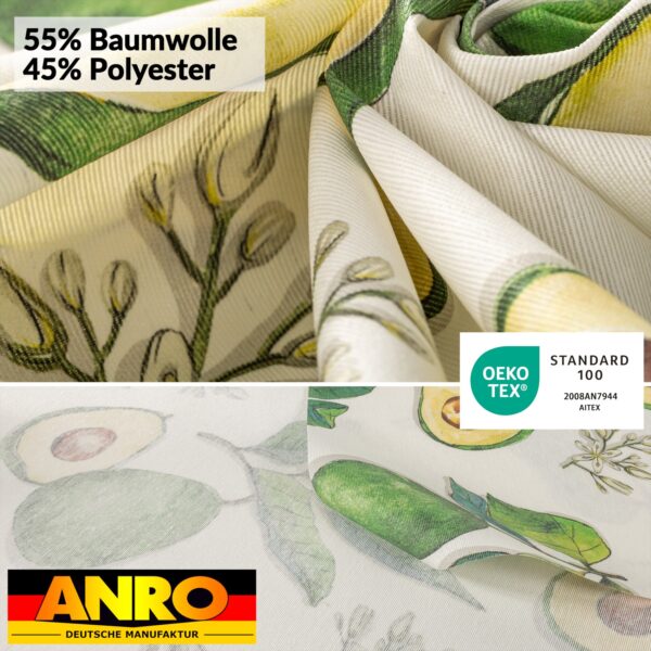 Tischdecke abwaschbar Stofftischdecke Gartentischdecke Textil Tischtuch Tafeldecke Meterware Avocado – 90x130cm, Schnittkante