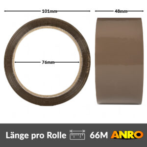 Klebeband Paketband Packband Paketklebeband BOPP 66m x 48mm Braun 6er oder 36er Rollen