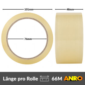Klebeband Paketband Packband BOPP 66m x 48mm Transparent 6er oder 36er Rollen