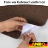 Bodenschutzmatte Teppich Bürostuhlunterlage Schreibtischstuhlunterlage selbsthaftend NEMESIS Schoko