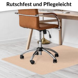 Bodenschutzmatte Teppich Bürostuhlunterlage Schreibtischstuhlunterlage selbsthaftend NEMESIS Creme