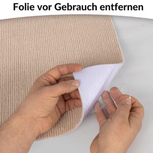 Selbsthaftende Bodenmatte Teppich Antirutsch-Matte Bodenbelag rutschfest in Meterware Creme