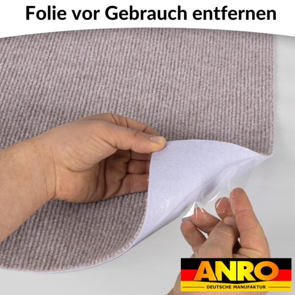 Treppenteppich Treppenstufen Teppich Stufenteppich Stufenmatte selbsthaftend Rechteckig NEMESIS Beige – 50x20cm
