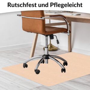 Bodenschutzmatte Teppich Bürostuhlunterlage Schreibtischstuhlunterlage selbsthaftend NEMESIS Creme