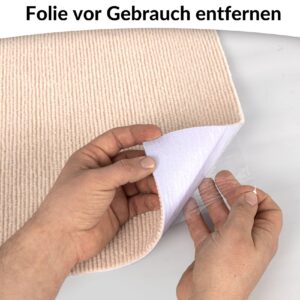 Selbsthaftende Bodenmatte Teppich Antirutsch-Matte Bodenbelag rutschfest in Meterware Creme