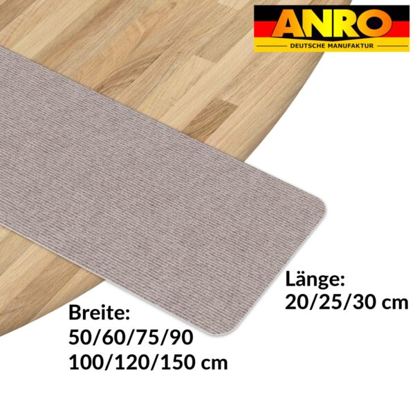 Treppenteppich Treppenstufen Teppich Stufenteppich Stufenmatte selbsthaftend Rechteckig NEMESIS Beige – 50x20cm