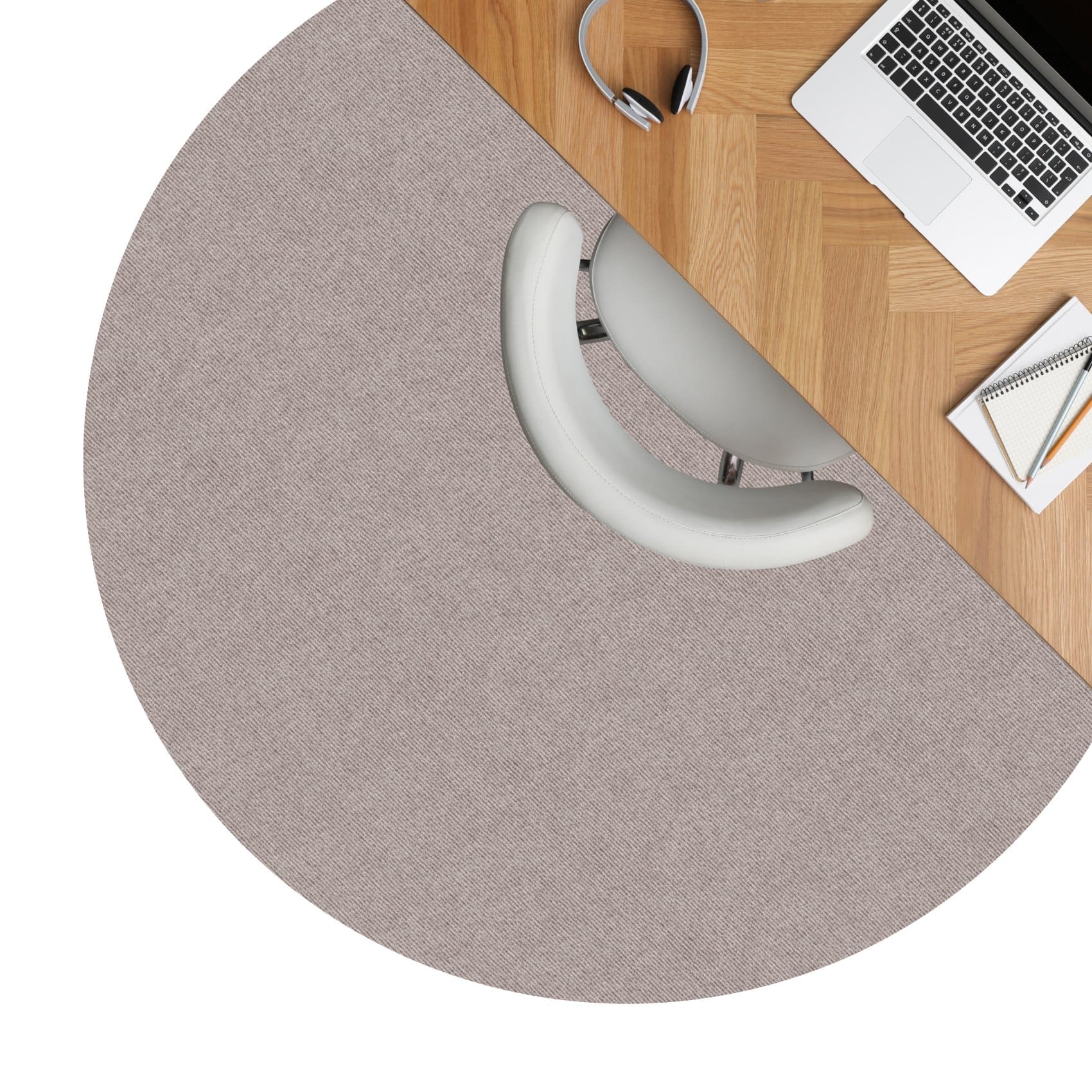 Bodenschutzmatte Teppich Bürostuhlunterlage Schreibtischstuhlunterlage selbsthaftend NEMESIS Beige – rund-90cm