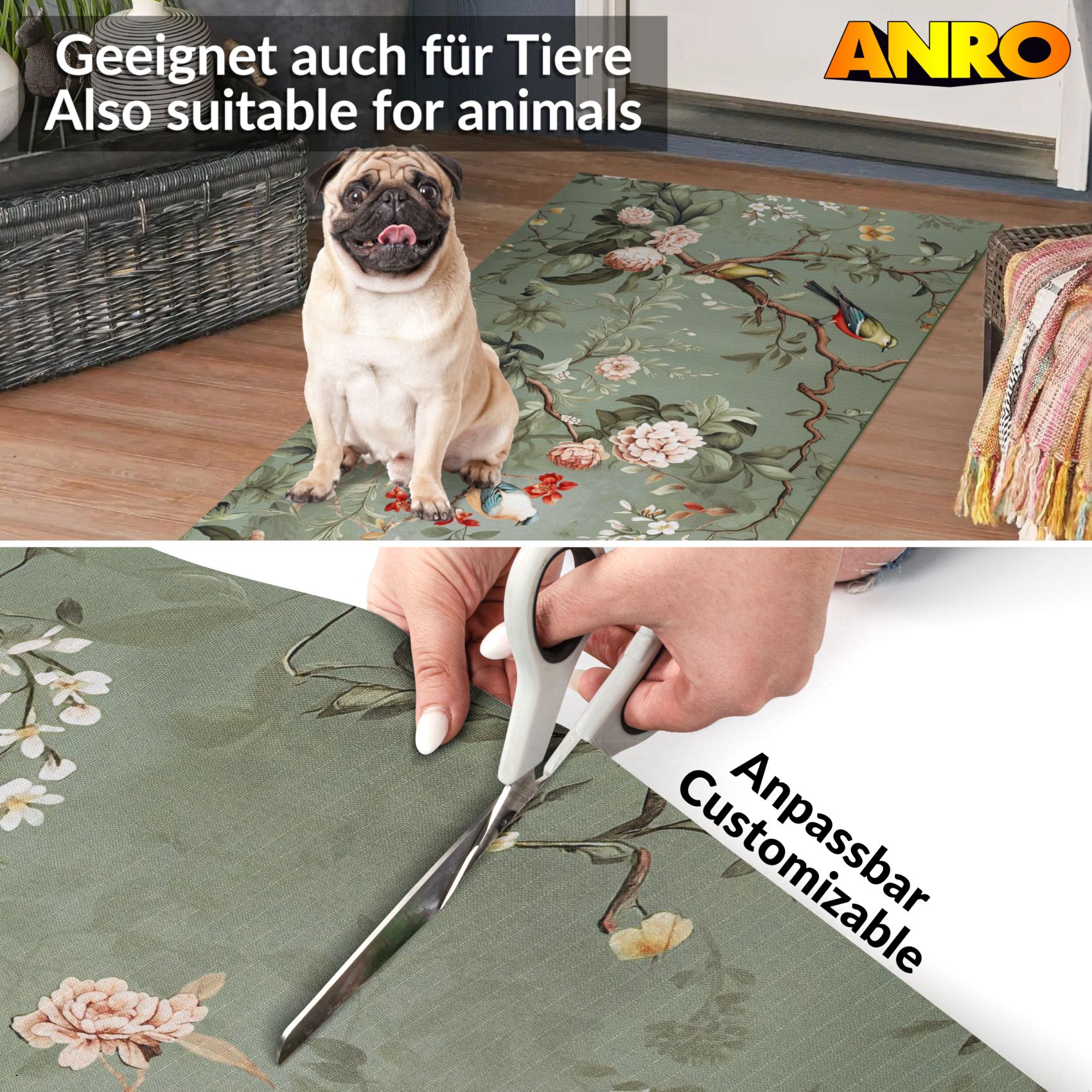 SPRINT84_50 Küchenläufer waschbar Küchenteppich rutschfest Sprinty Monet 52cm Breite