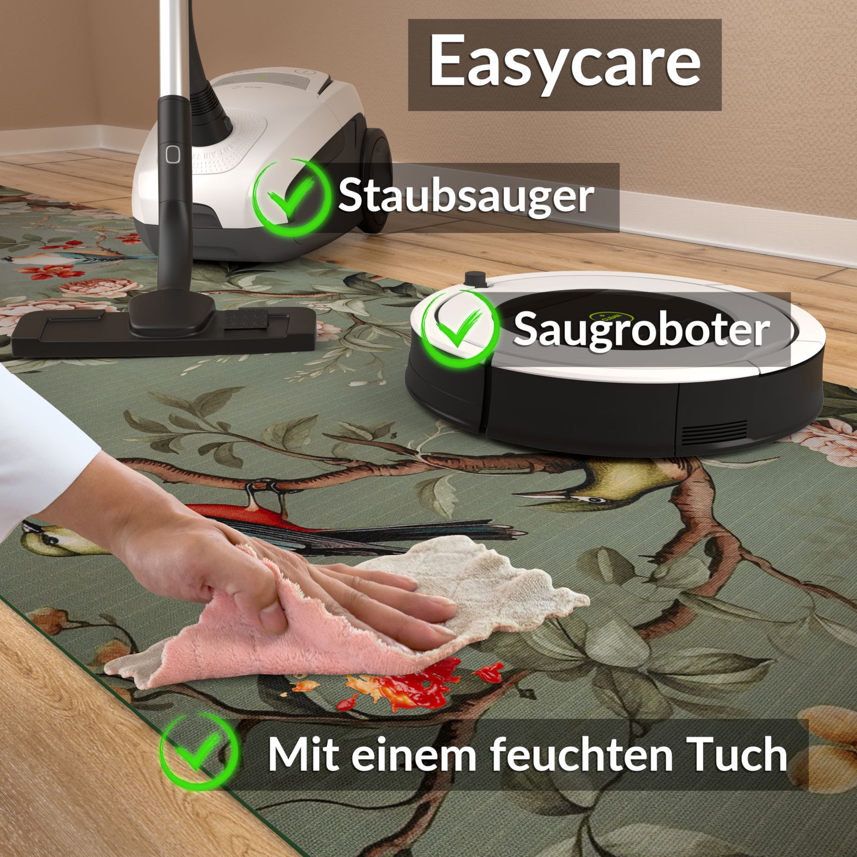 SPRINT84_70 Küchenläufer waschbar Küchenteppich rutschfest Sprinty Monet 52cm Breite