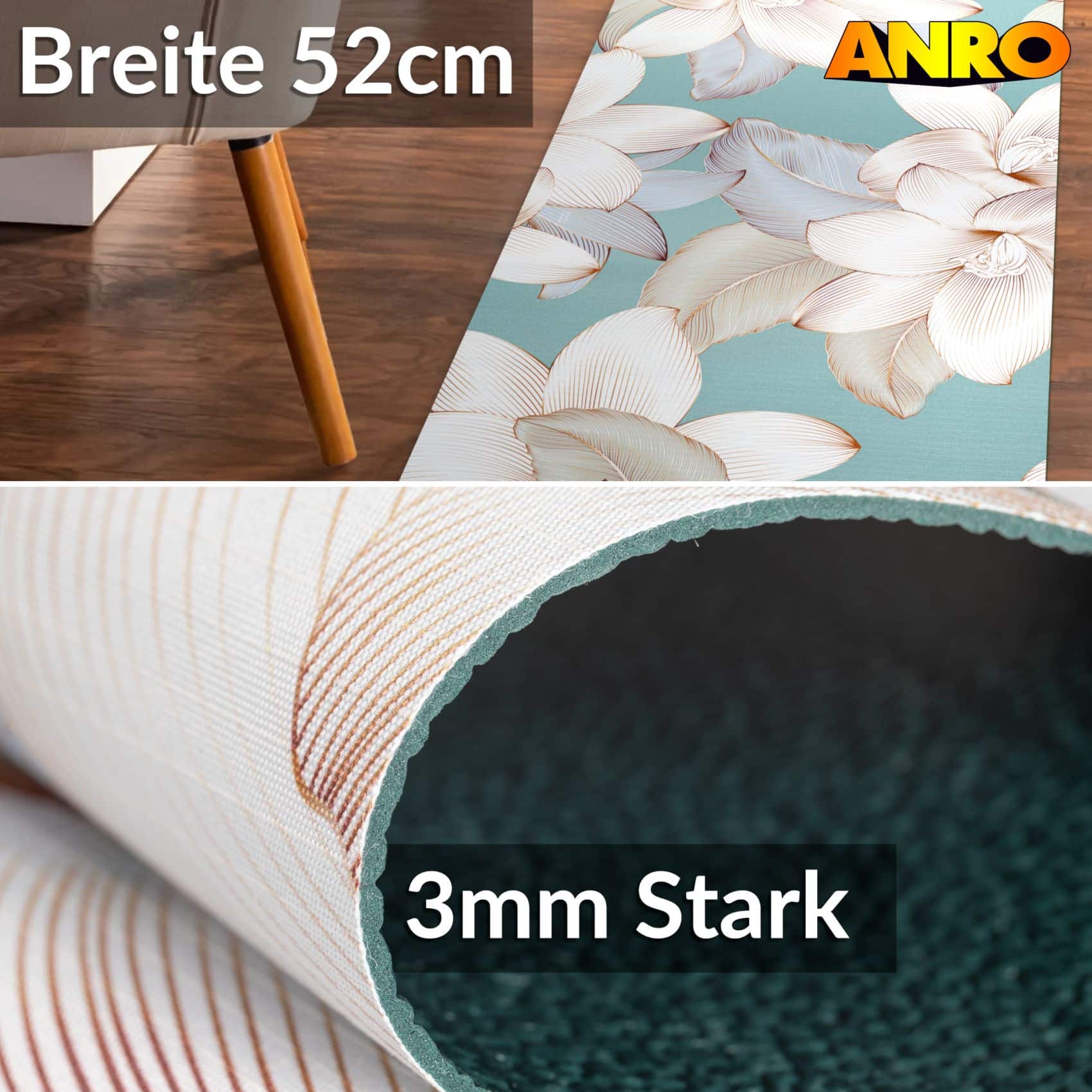 SPRINT85_30 Küchenläufer waschbar Küchenteppich rutschfest Sprinty Filadelfo 52cm Breite