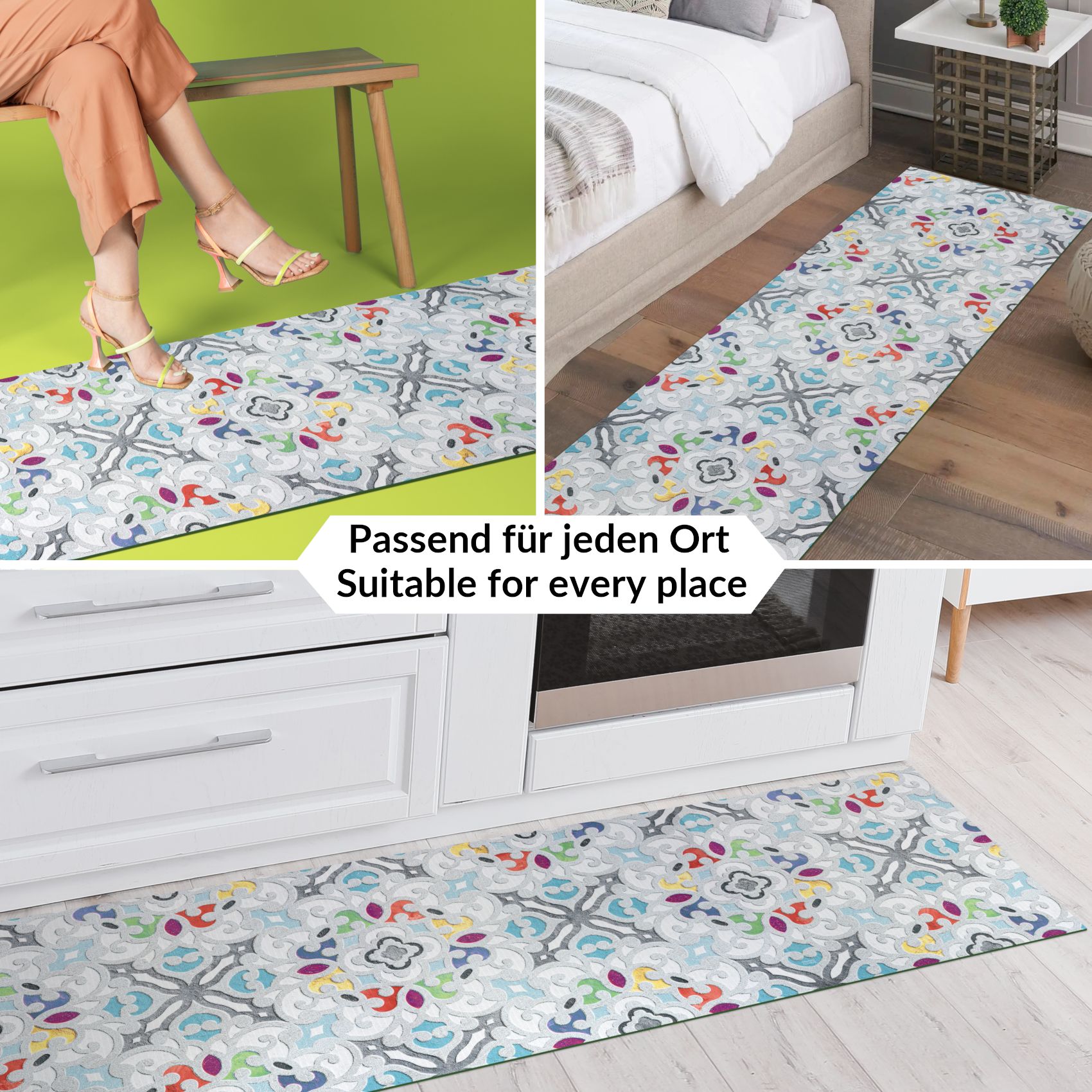 SPRINT87_40 Küchenläufer waschbar Küchenteppich rutschfest Sprinty Valentina 52cm Breite