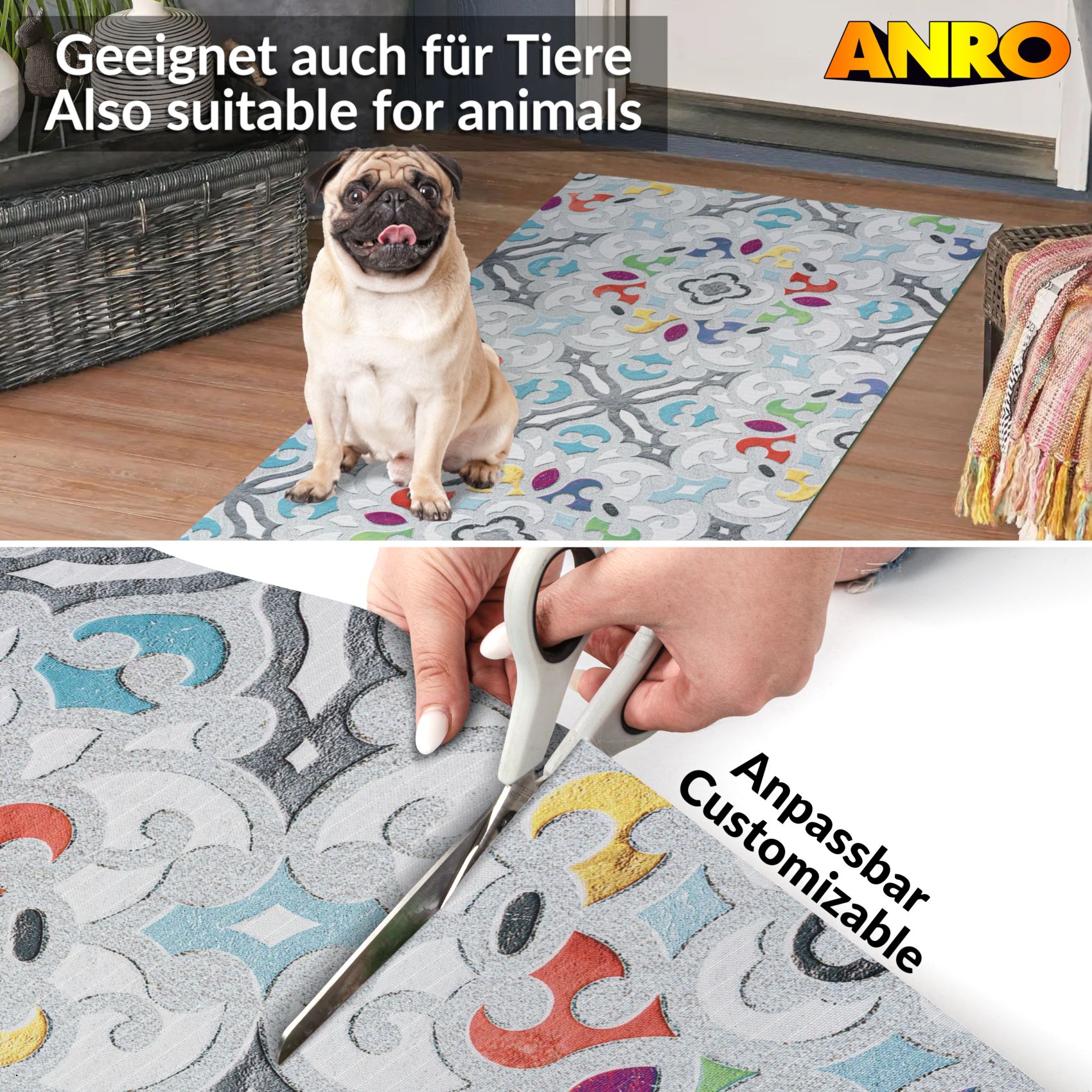 SPRINT87_50 Küchenläufer waschbar Küchenteppich rutschfest Sprinty Valentina 52cm Breite