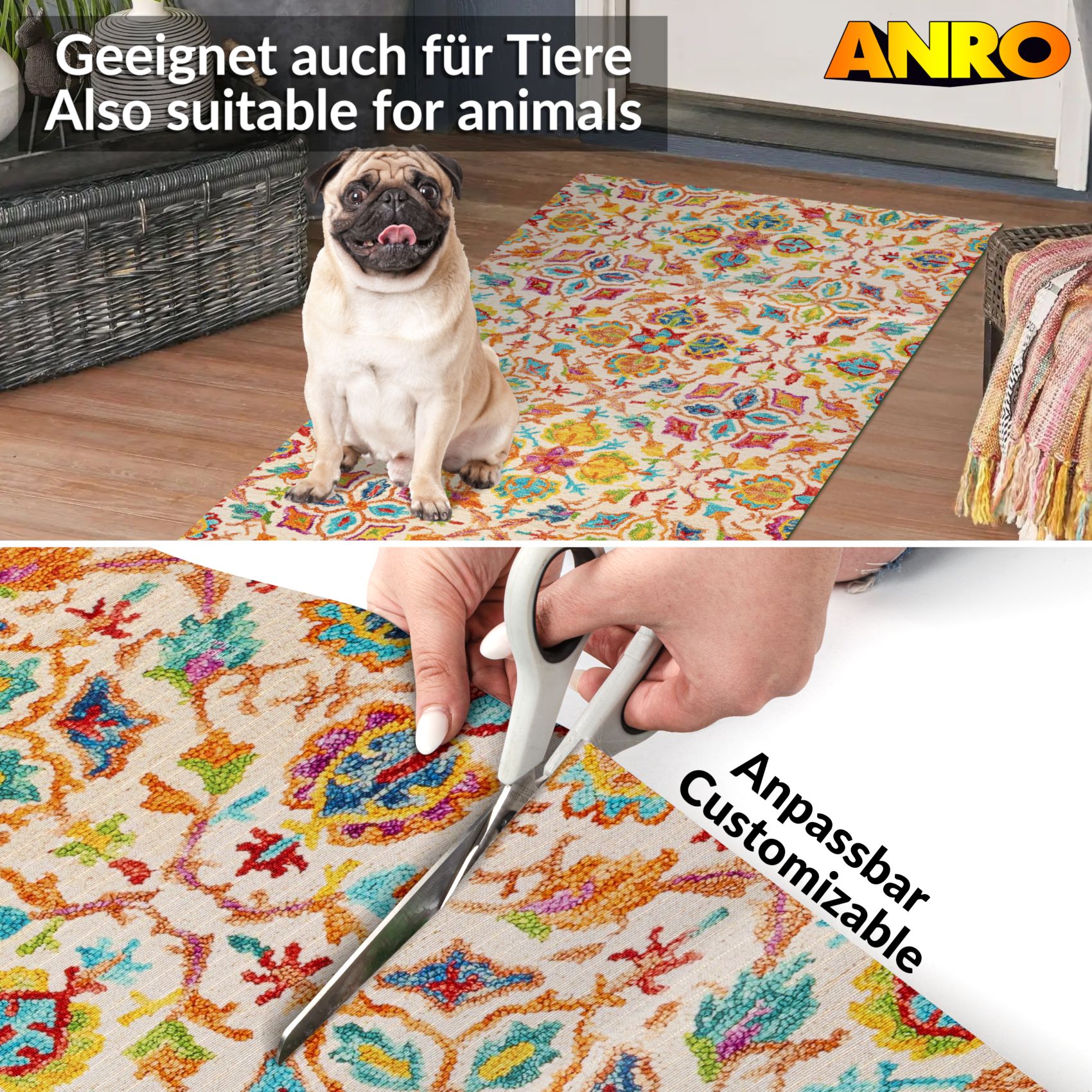 SPRINT89_50 Küchenläufer waschbar Küchenteppich rutschfest Sprinty Abbraccio 52cm Breite