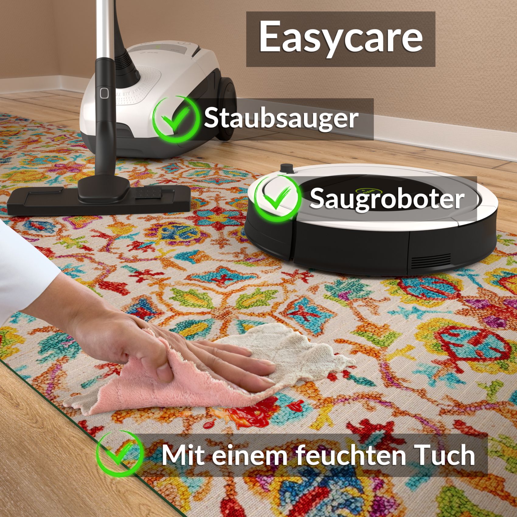 SPRINT89_70 Küchenläufer waschbar Küchenteppich rutschfest Sprinty Abbraccio 52cm Breite