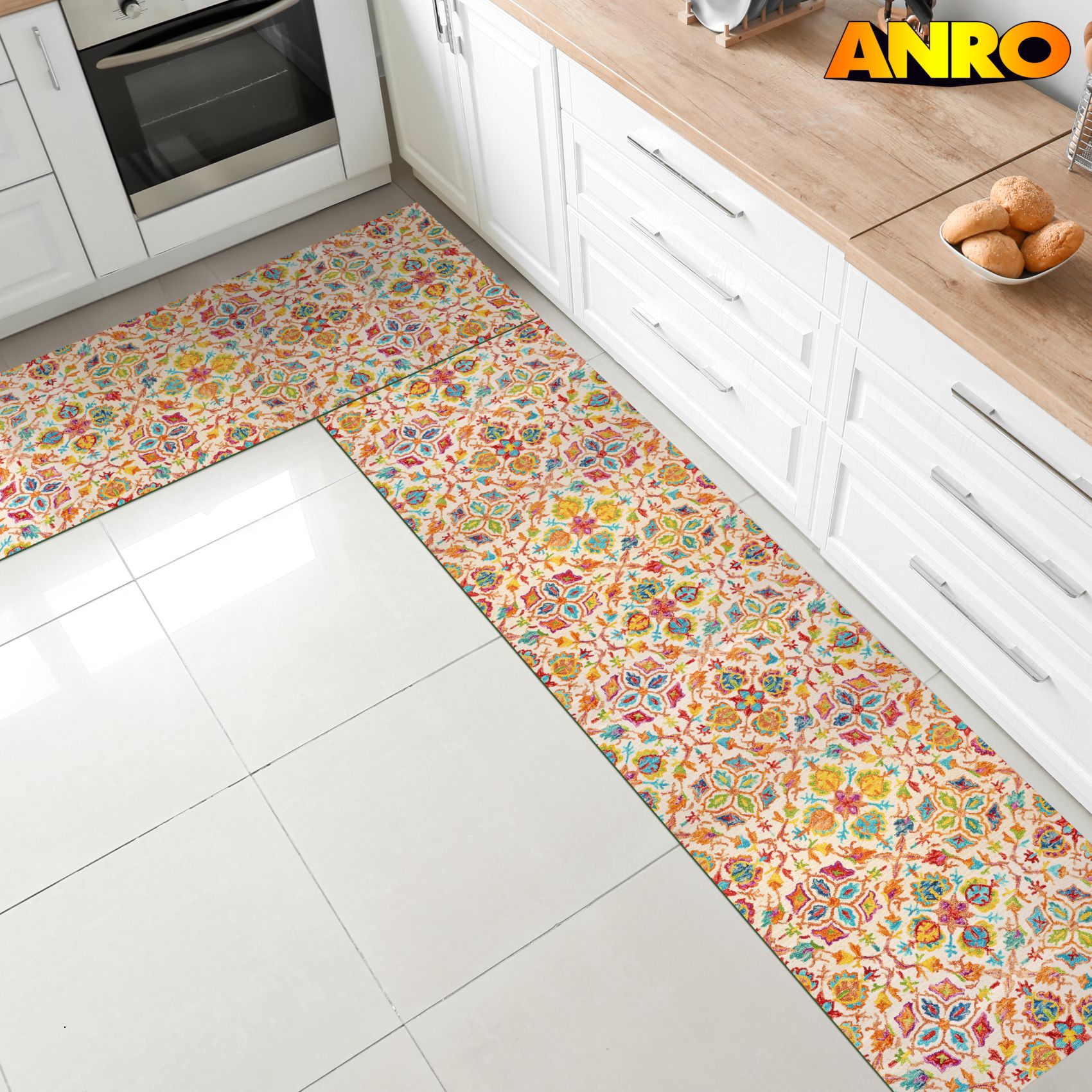 SPRINT89_20 Küchenläufer waschbar Küchenteppich rutschfest Sprinty Abbraccio 52cm Breite