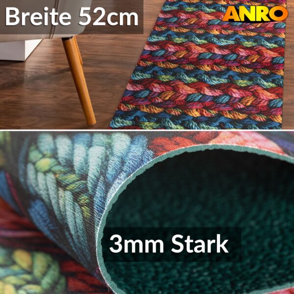 Küchenläufer waschbar Küchenteppich rutschfest Sprinty Drappo 52cm Breite