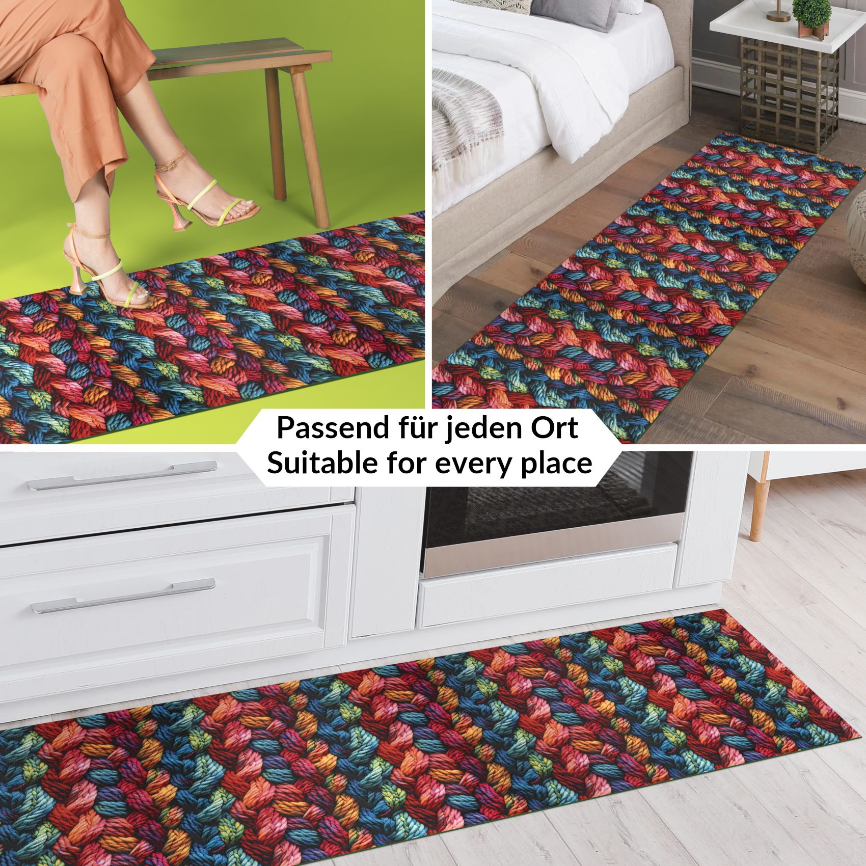 SPRINT90_40 Küchenläufer waschbar Küchenteppich rutschfest Sprinty Drappo 52cm Breite