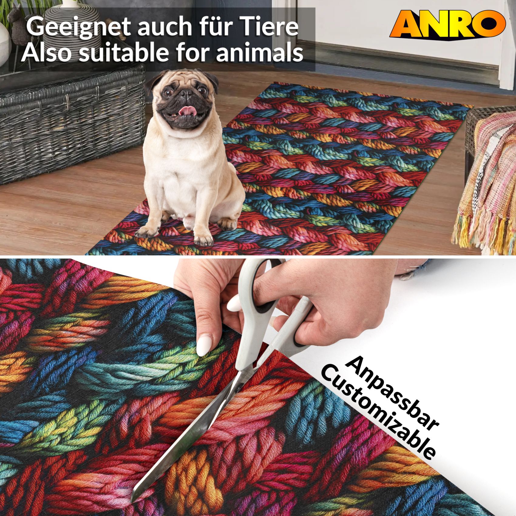 SPRINT90_50 Küchenläufer waschbar Küchenteppich rutschfest Sprinty Drappo 52cm Breite