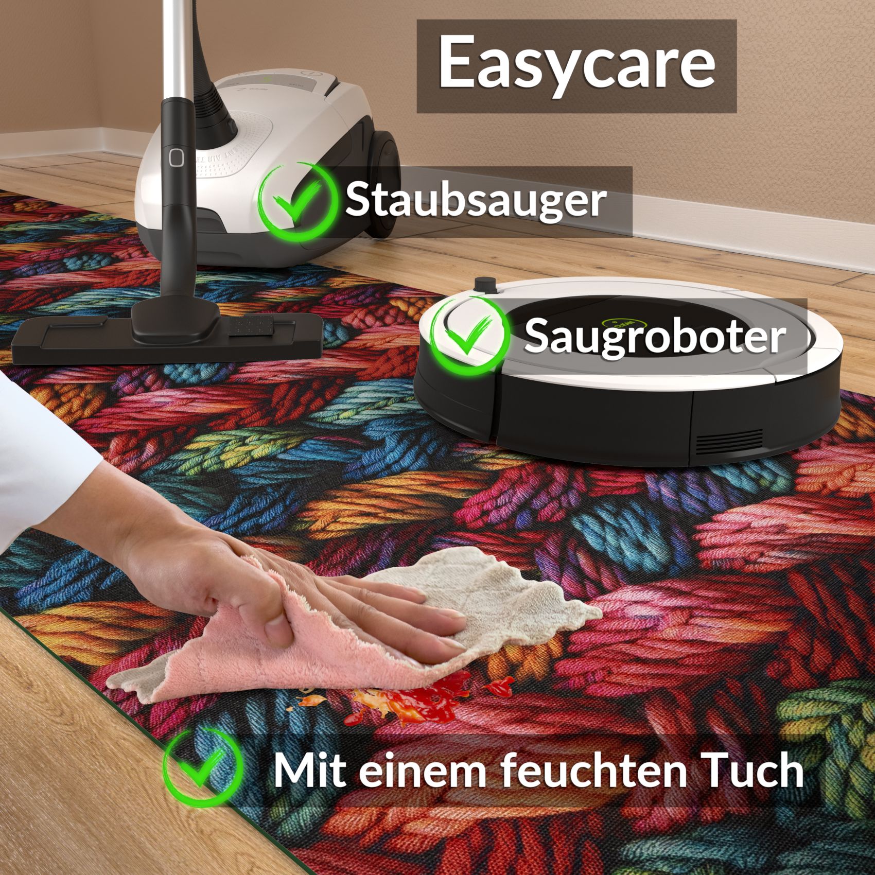 SPRINT90_70 Küchenläufer waschbar Küchenteppich rutschfest Sprinty Drappo 52cm Breite