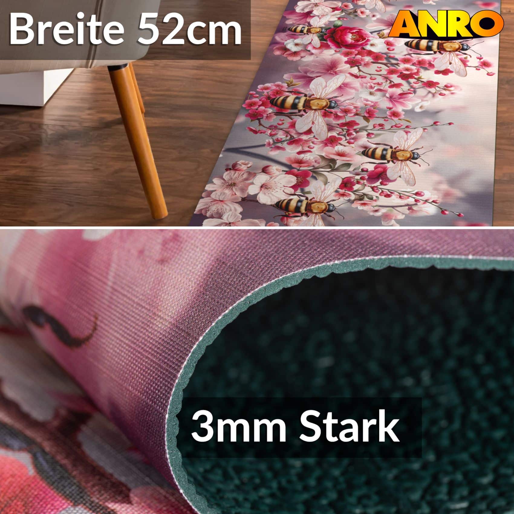 Küchenläufer waschbar Küchenteppich rutschfest Sprinty Bosforo 52cm Breite