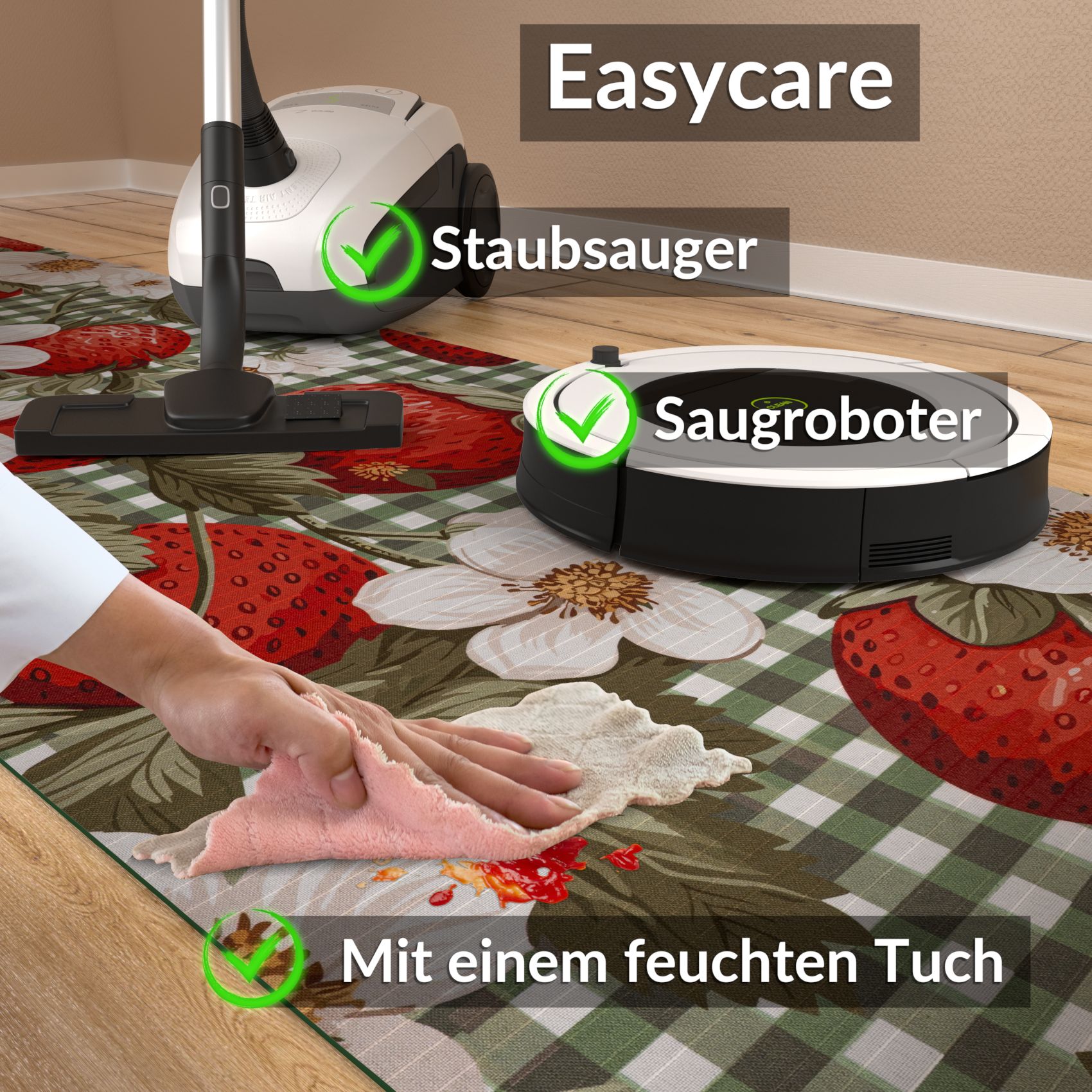 SPRINT92_70 Küchenläufer waschbar Küchenteppich rutschfest Sprinty Cortina 52cm Breite