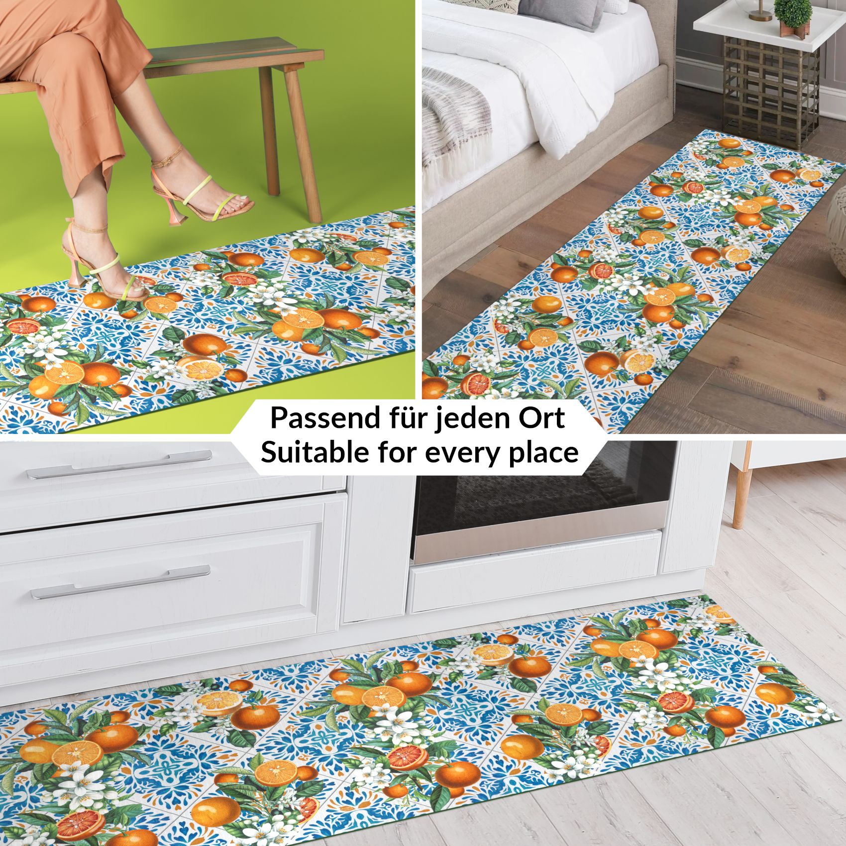 SPRINT94_40 Küchenläufer waschbar Küchenteppich rutschfest Sprinty Zagara 52cm Breite