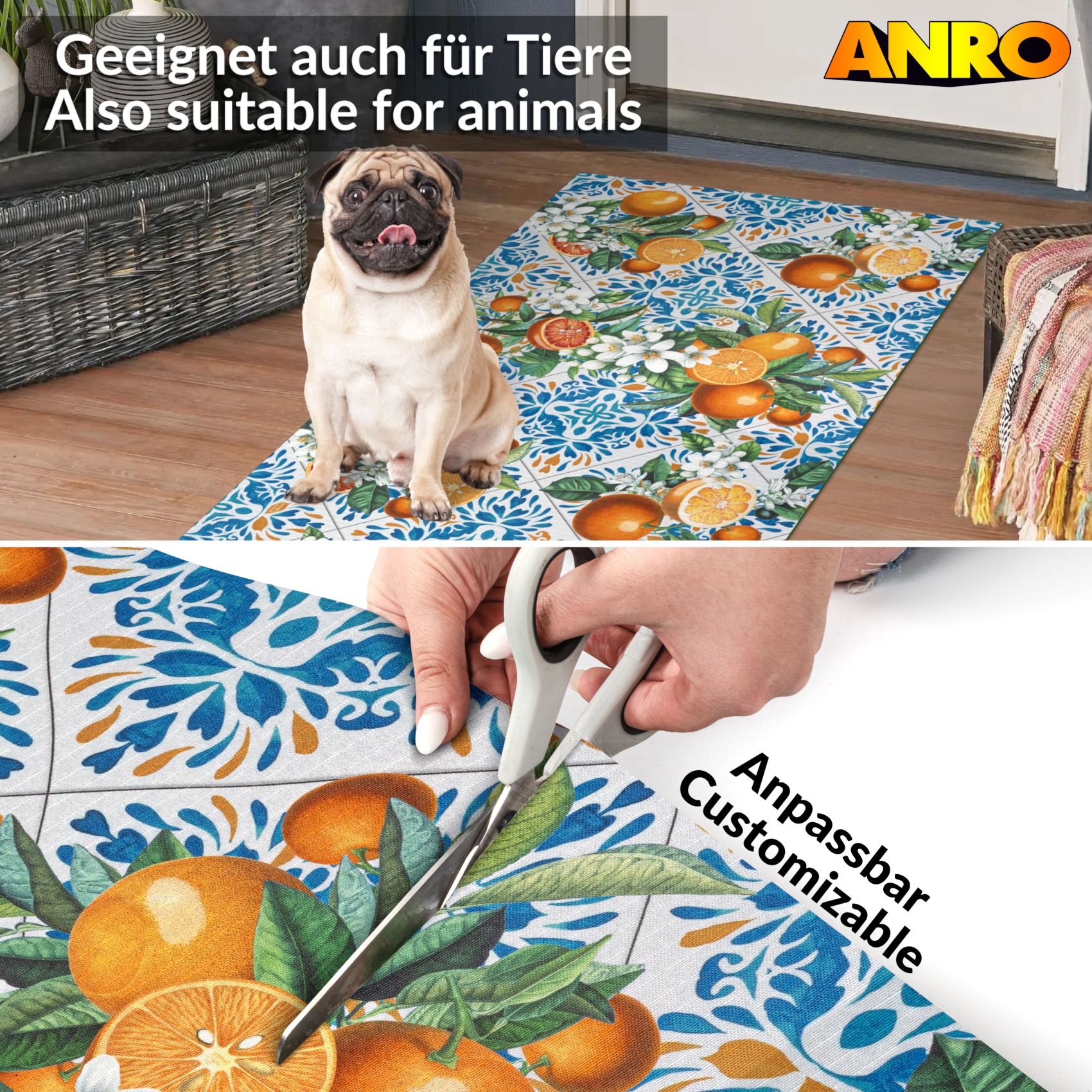 SPRINT94_50 Küchenläufer waschbar Küchenteppich rutschfest Sprinty Zagara 52cm Breite