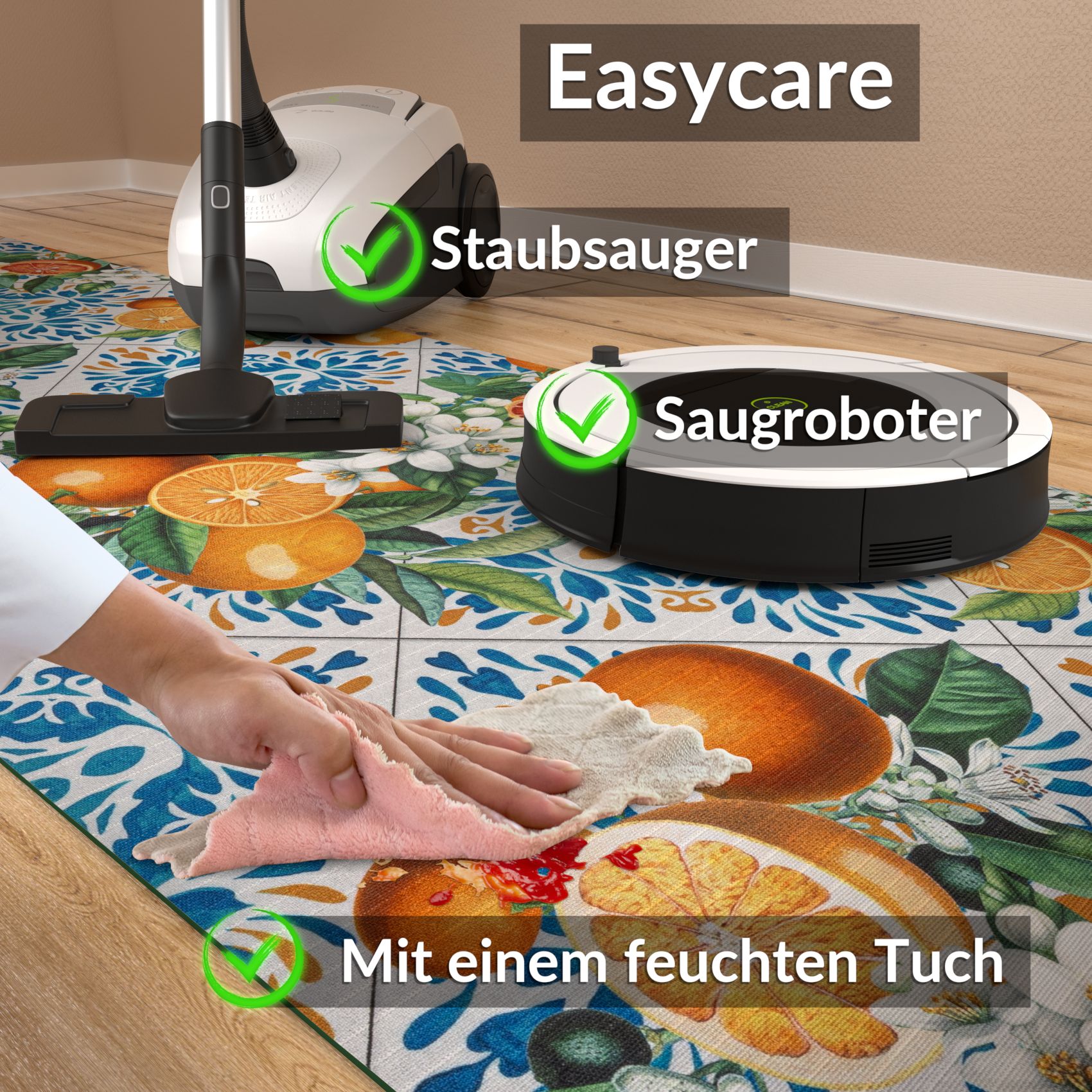 SPRINT94_70 Küchenläufer waschbar Küchenteppich rutschfest Sprinty Zagara 52cm Breite