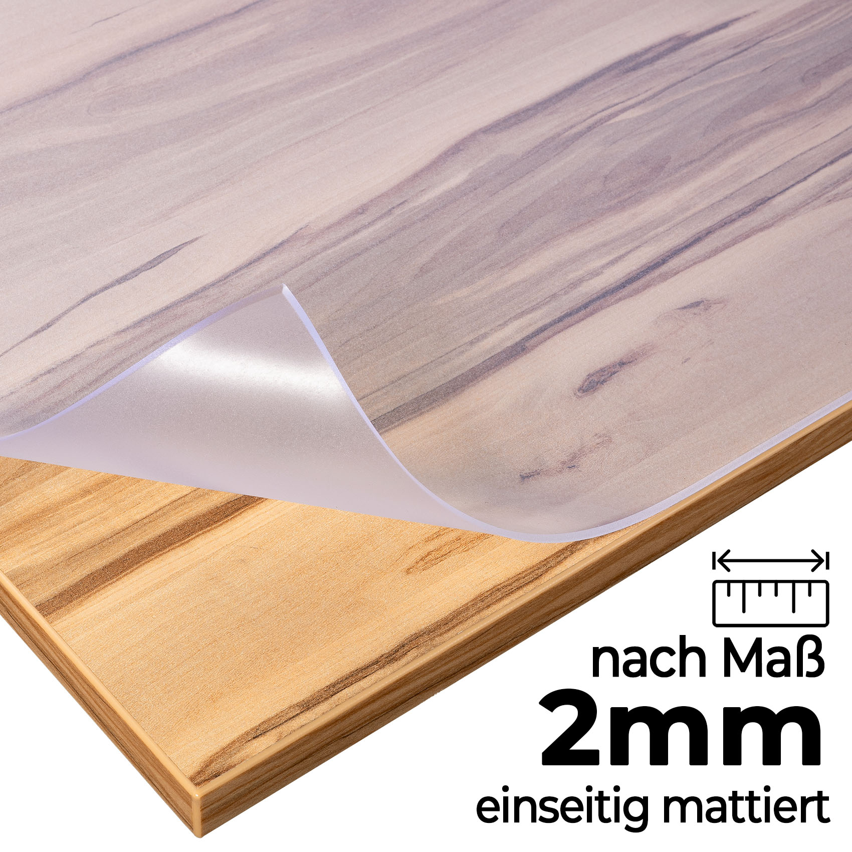 MA2_10 Tischschutzfolie nach Maß 2mm einseitig feinmattiert