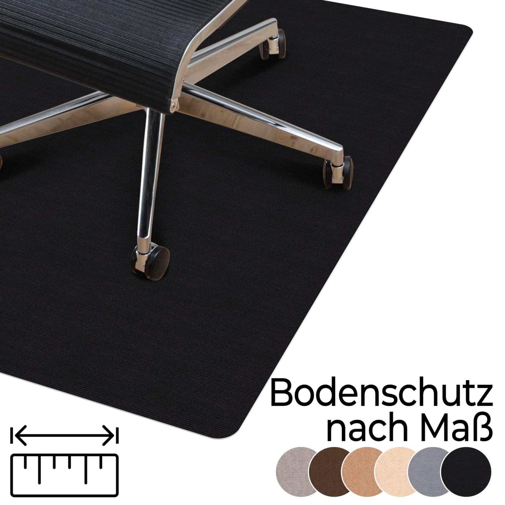 NEMSCHW-RE_11A Bürostuhlunterlage Teppich Bodenschutzmatte selbsthaftend nach Maß Nemesis