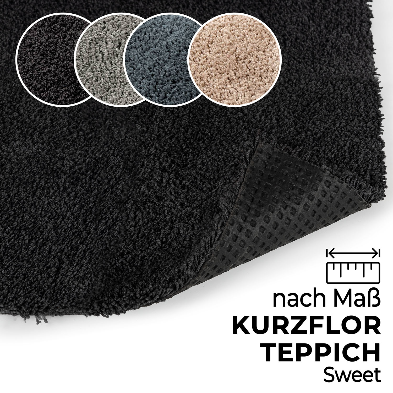 Teppich Kurzflor SWEET nach Maß Uni einfarbig – Ansicht 13