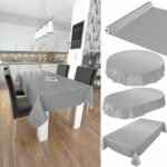 Wachstuch Tischdecke abwaschbar Leinenoptik in Grau Wachstuchtischdecke Gartentischdecke