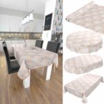 Tischdecke Laub Blätter Beige abwischbar Wachstuch Wachstuchtischdecke