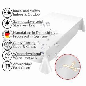 Wachstuch Tischdecke abwaschbar Wachstischdecke Weiß Uni Matt